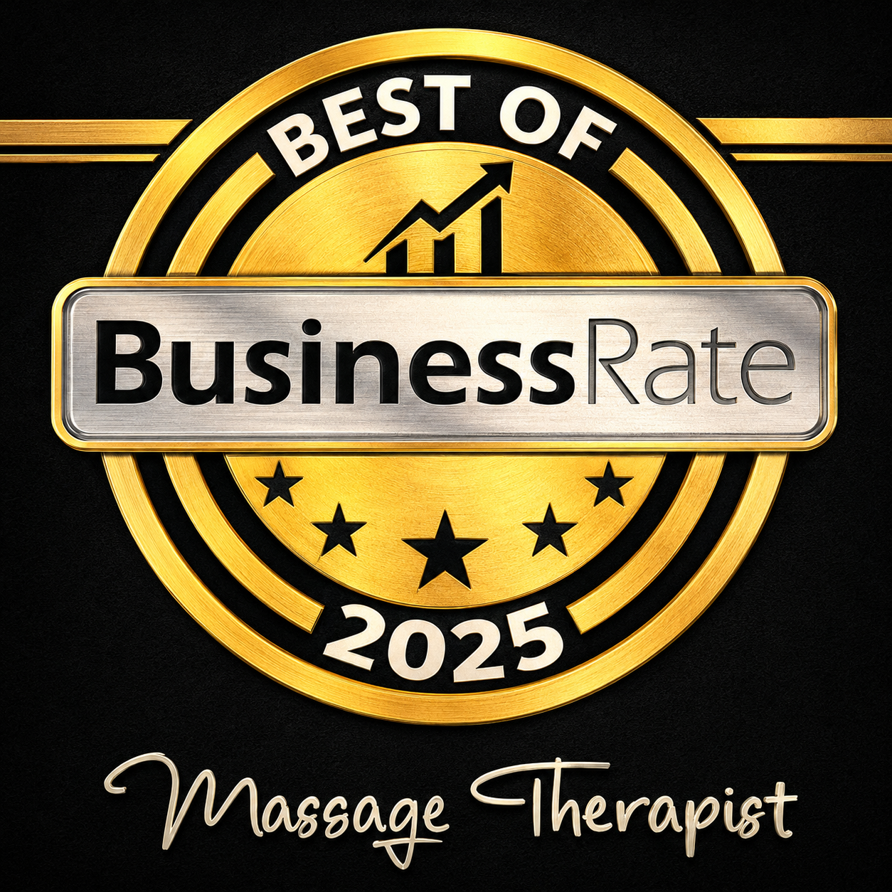 Best of BusinessRate 2025 – Massage Therapist award