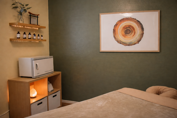 Relaxing massage therapy room at Bodies in Balance Massage